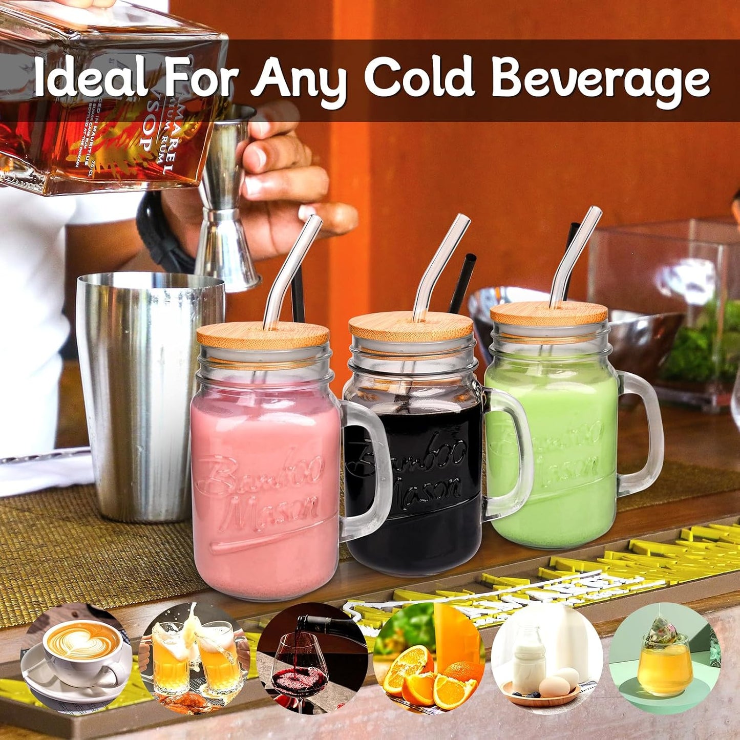 16oz Mason Jar with Handle - 16 oz product image 7