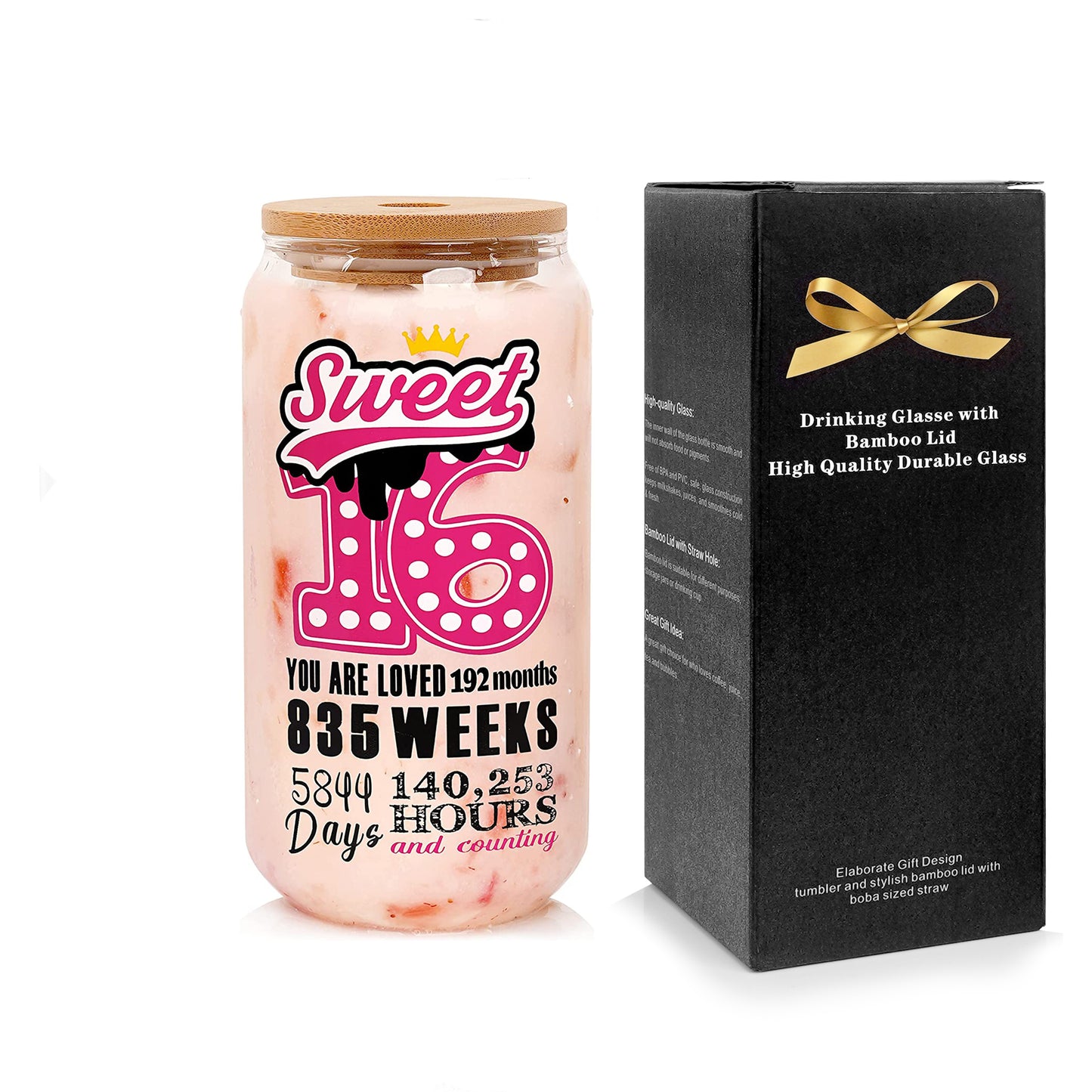 Sweet 16 Glass Cup for Girls