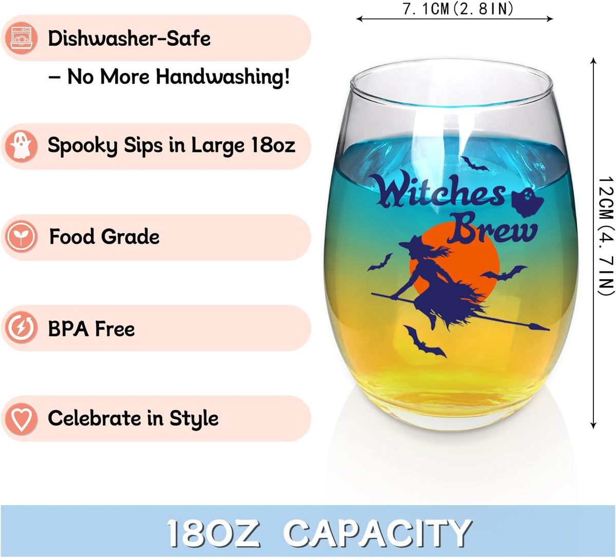 Witches Brew Halloween Stemless Wine Glass - 18 oz - product image 2