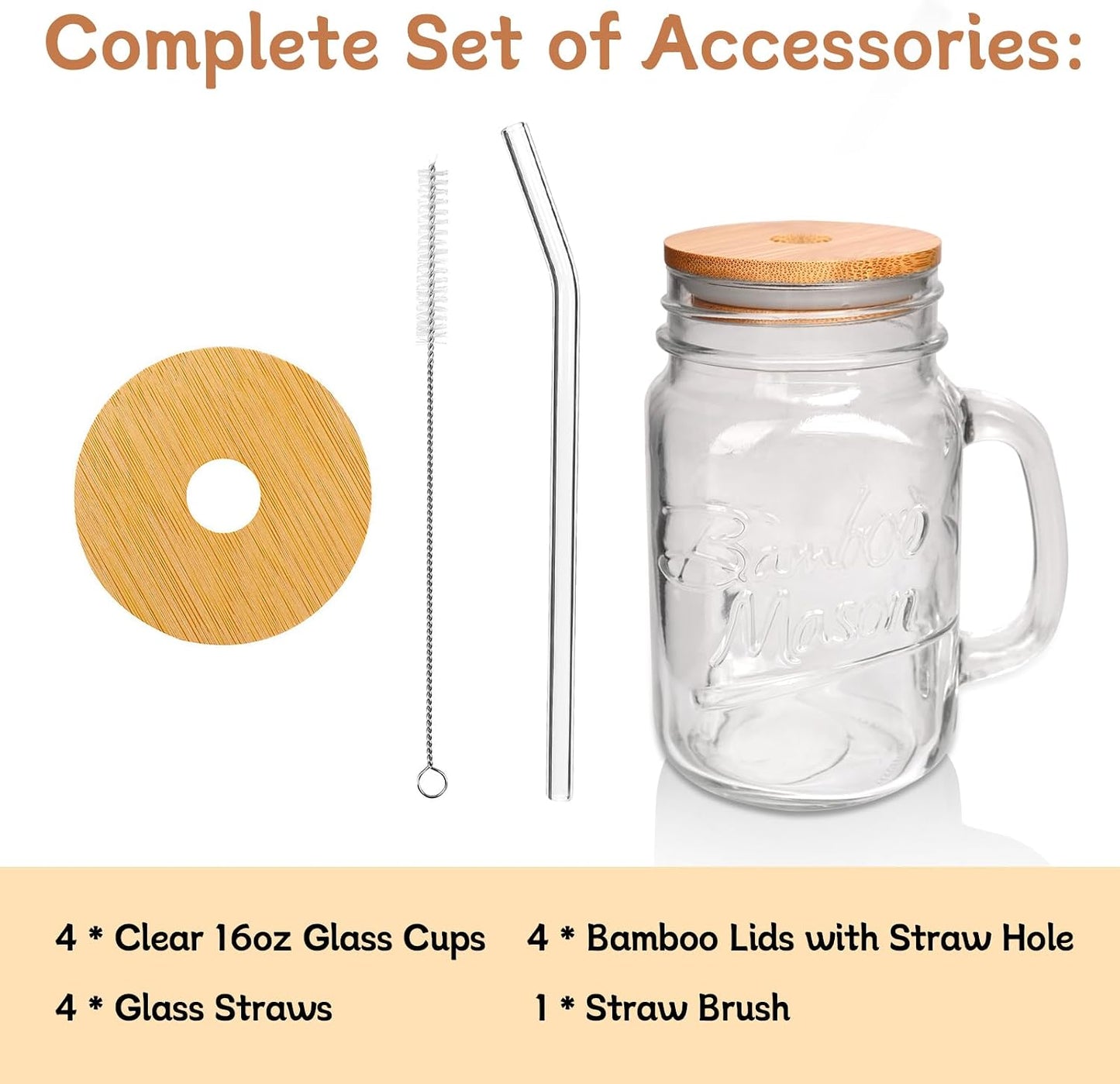 16oz Mason Jar with Handle - 16 oz product image 3