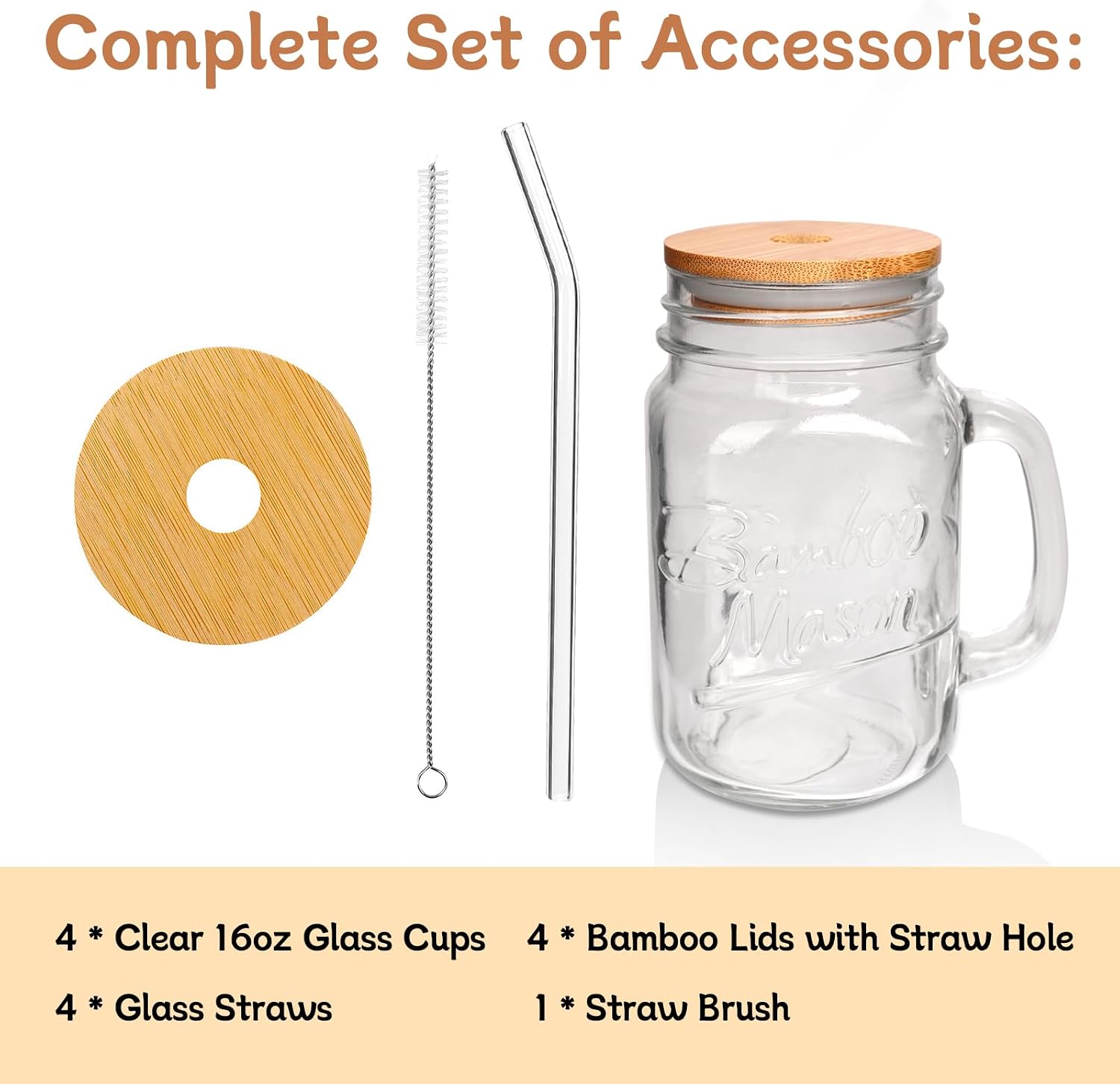 16oz Mason Jar with Handle - 16 oz product image 3