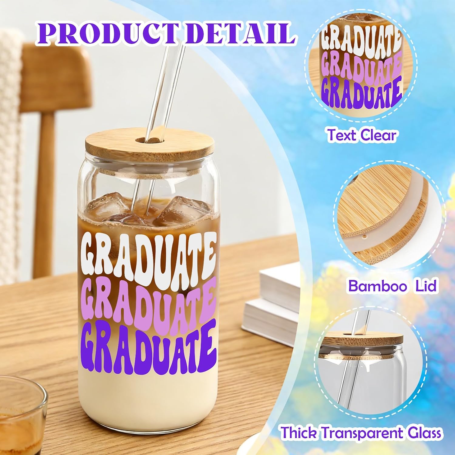 Graduation Glass Cup - 18 oz product image 3