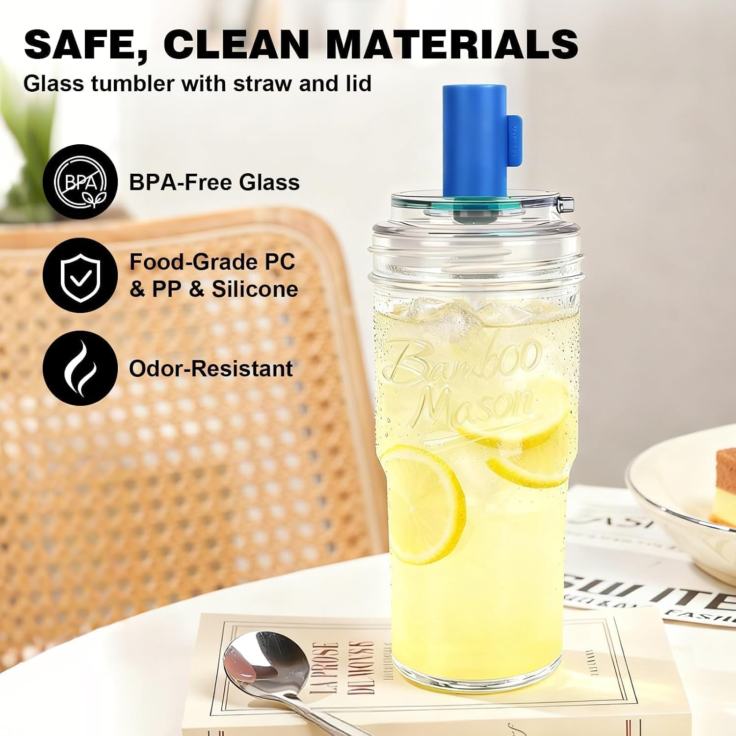 Leakproof Bamboo Mason Jar - 22 oz product image 4