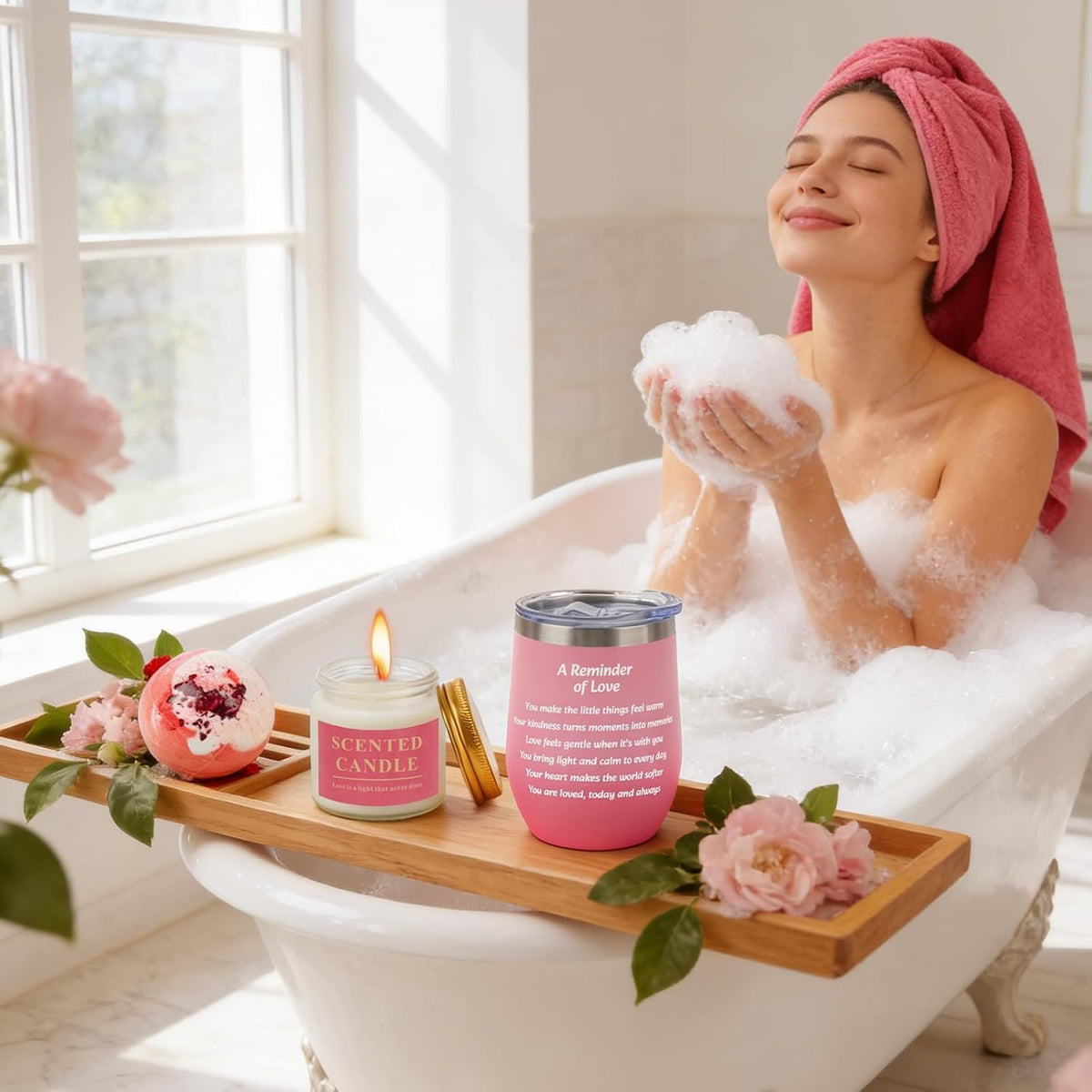 Pink Self-Care Gift Box with Insulated Tumbler - product image 4