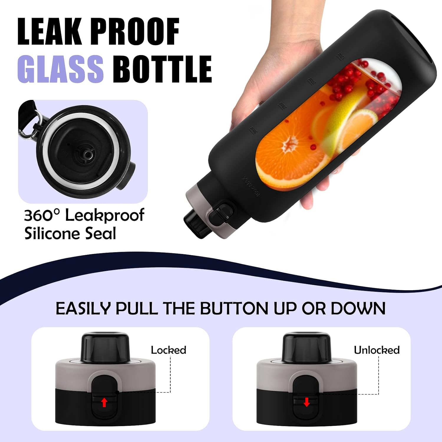 Glass Sports Water Bottle - 40 oz product image 4