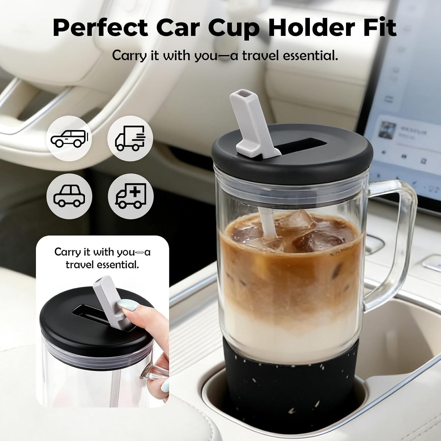 40oz Glass Tumbler with Handle - 40 oz product image 8