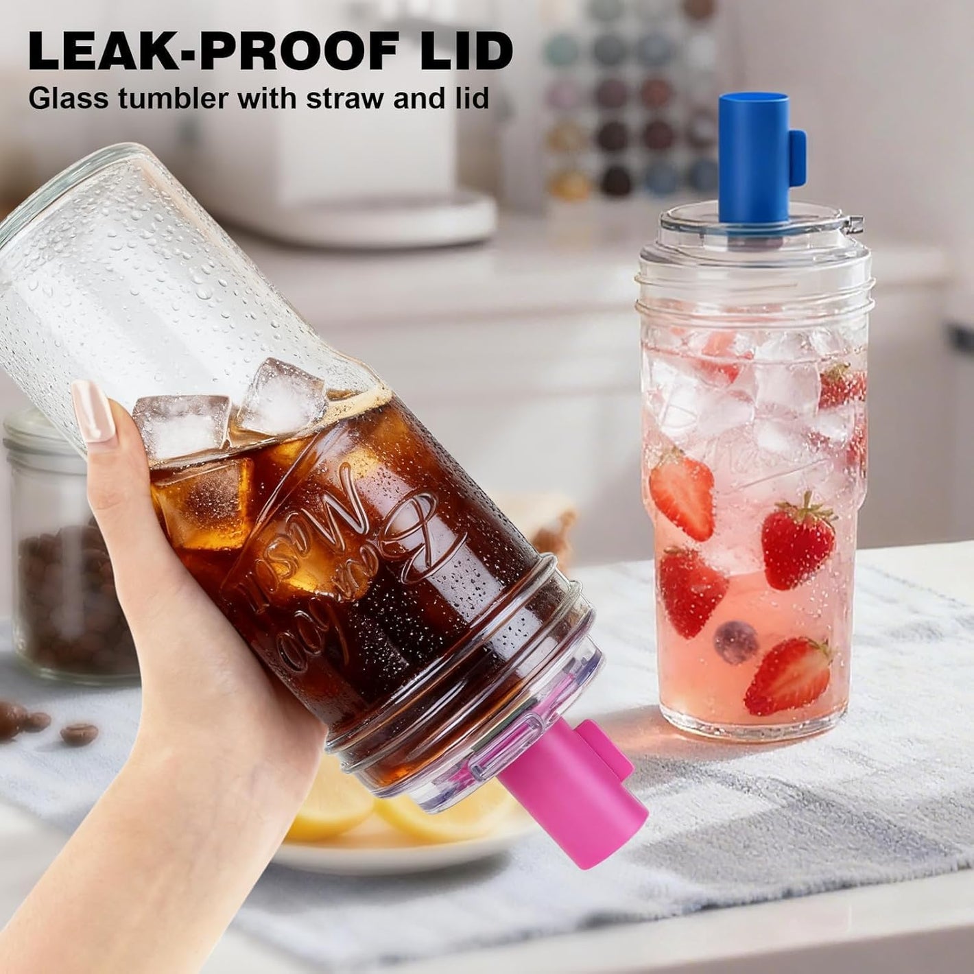 Leakproof Bamboo Mason Jar - 22 oz product image 7