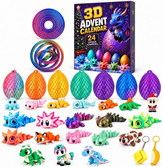 ANOTION 3D Animal and Dragon Advent Calendar - 24 Days - set and countdown packaging