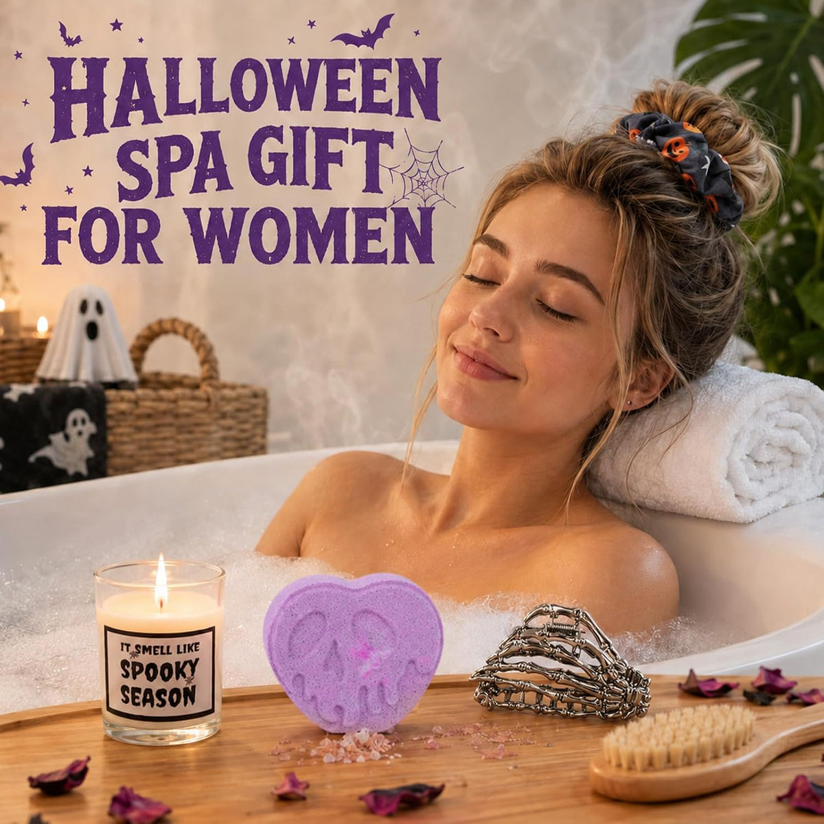 Black Halloween Boo Basket with Cauldron Mug and Blanket - product image 6