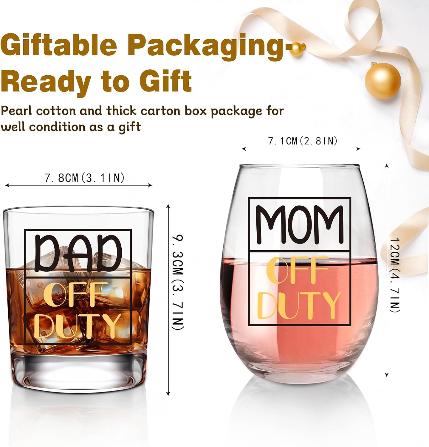 B0CLGQKR72|Mom & Dad Off Duty wine and whiskey glass gift set|image-2