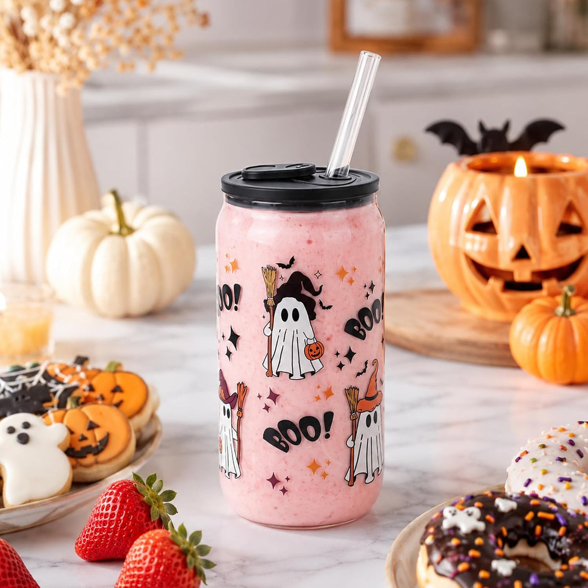 Black Halloween Boo Basket Gift Set with Blanket - product image 3