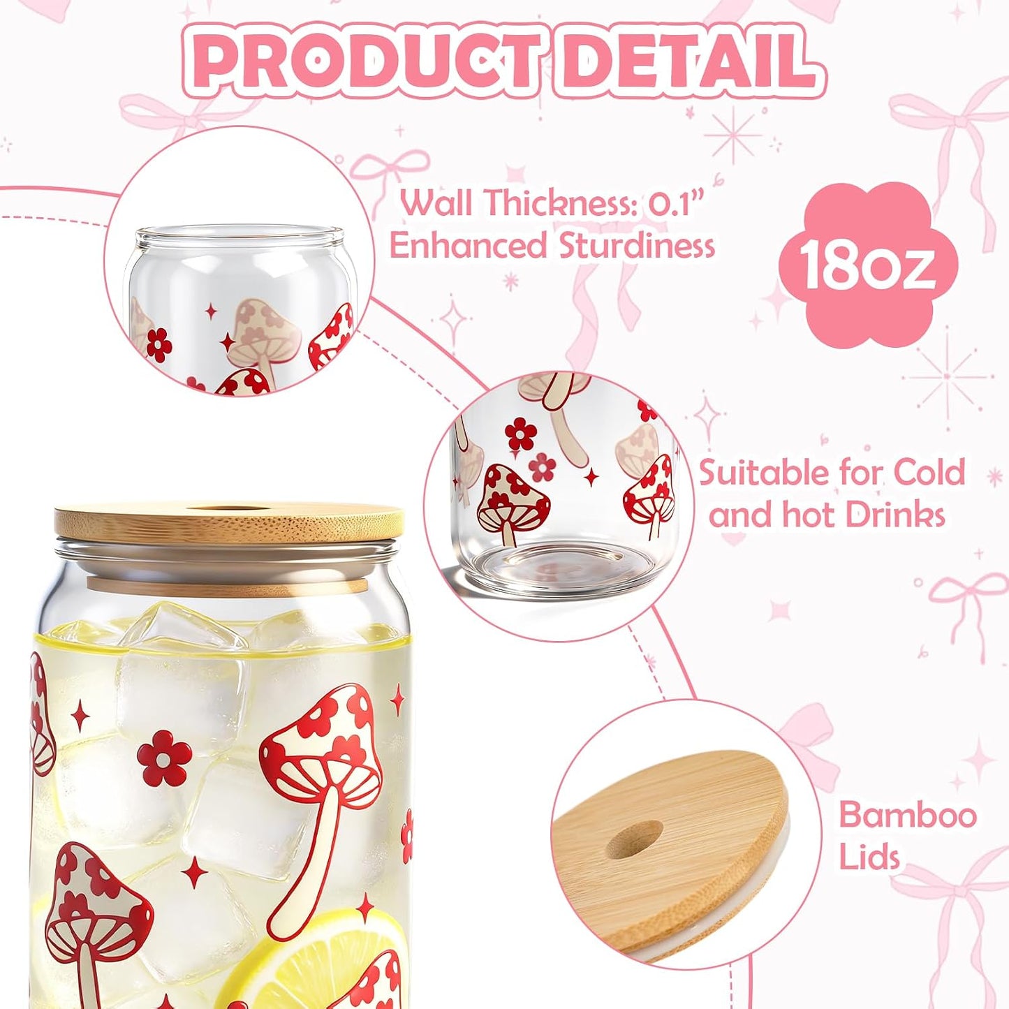 B0DT445PZK|Mushroom 18 oz glass cup Single|image-3