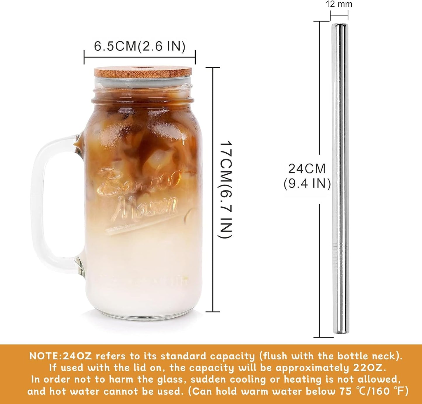 24oz Mason Jar with Handle - 24 oz product image 9