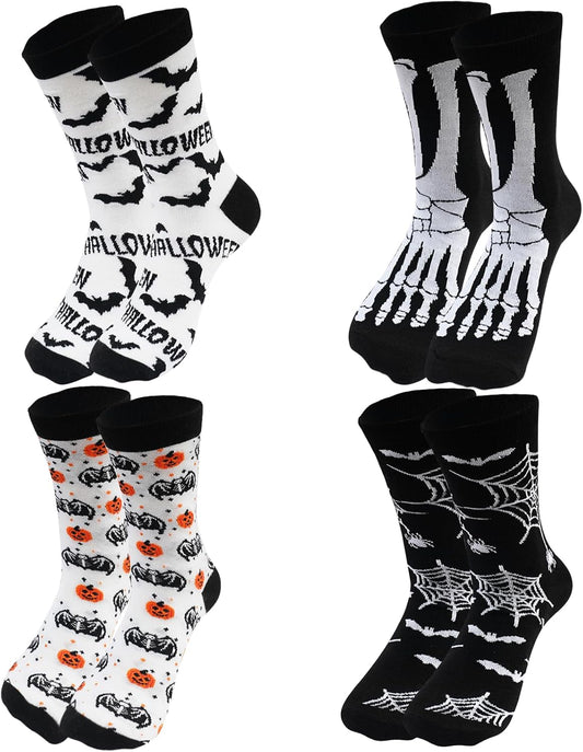 Black and White Halloween Novelty Socks - 4 Pairs - product image 1