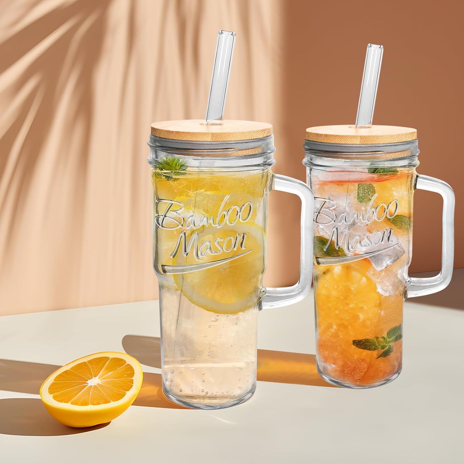Bamboo Mason Jar with Handle - 24 oz product image 9