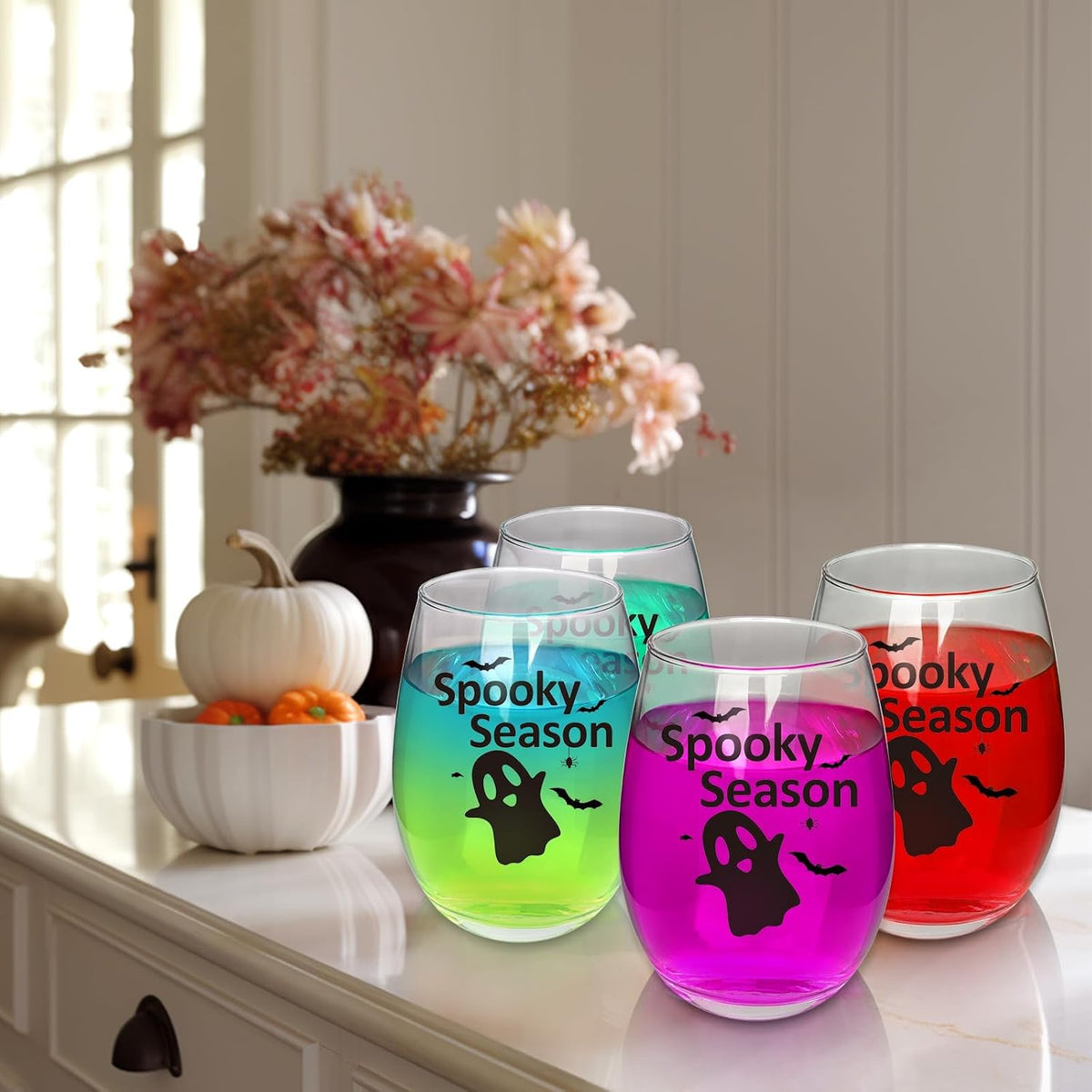 Spooky Season Ghost Halloween Stemless Wine Glass - 18 oz - product image 3