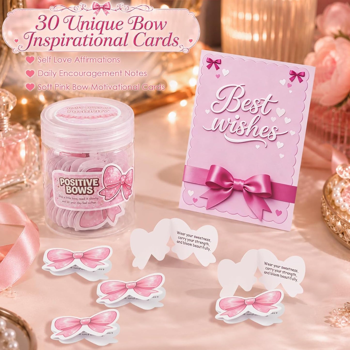 Pink Bow Self-Care Gift Basket for Women - image 6