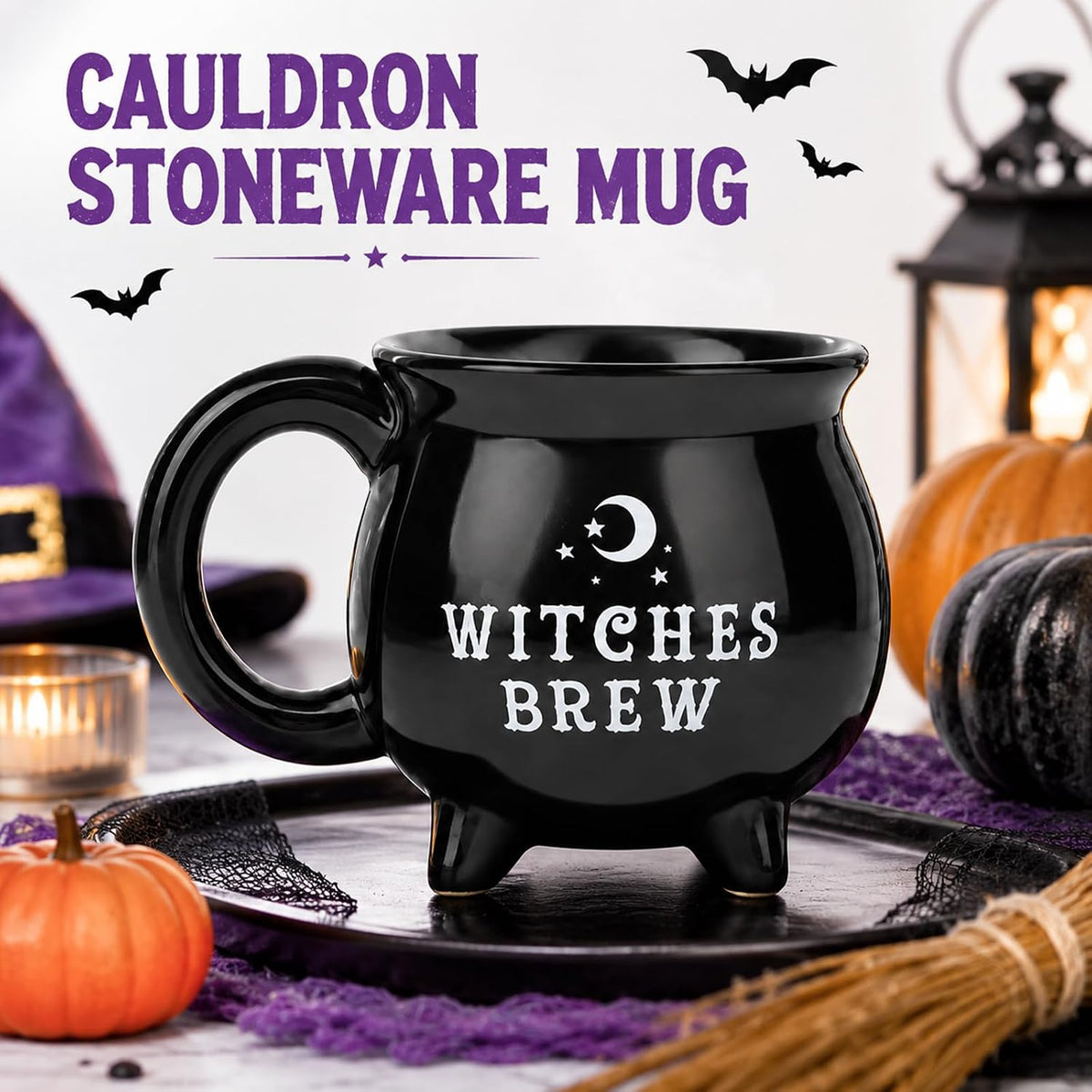 Black Halloween Boo Basket with Cauldron Mug and Blanket - product image 4