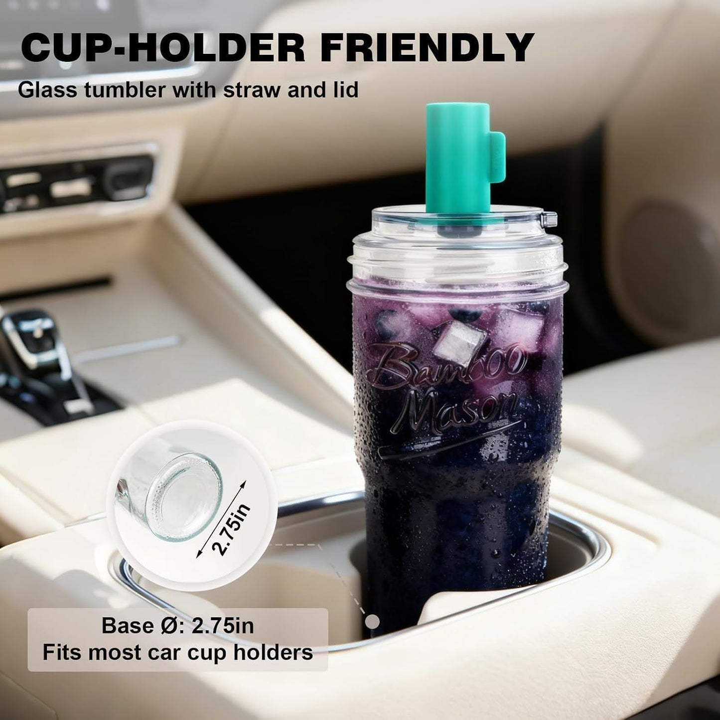 Leakproof Bamboo Mason Jar - 22 oz product image 8