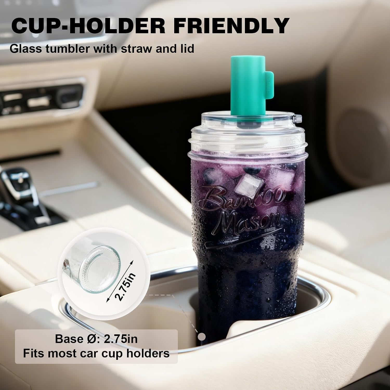 Leakproof Bamboo Mason Jar - 22 oz product image 8
