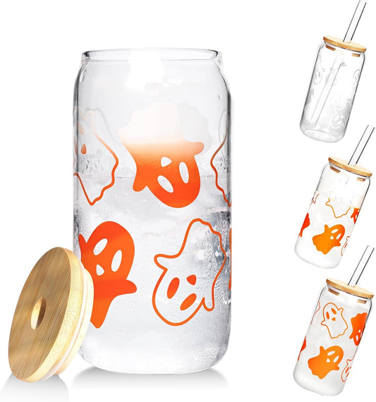 Color Changing Orange Ghost Glass Cup - 18 oz - product image 1