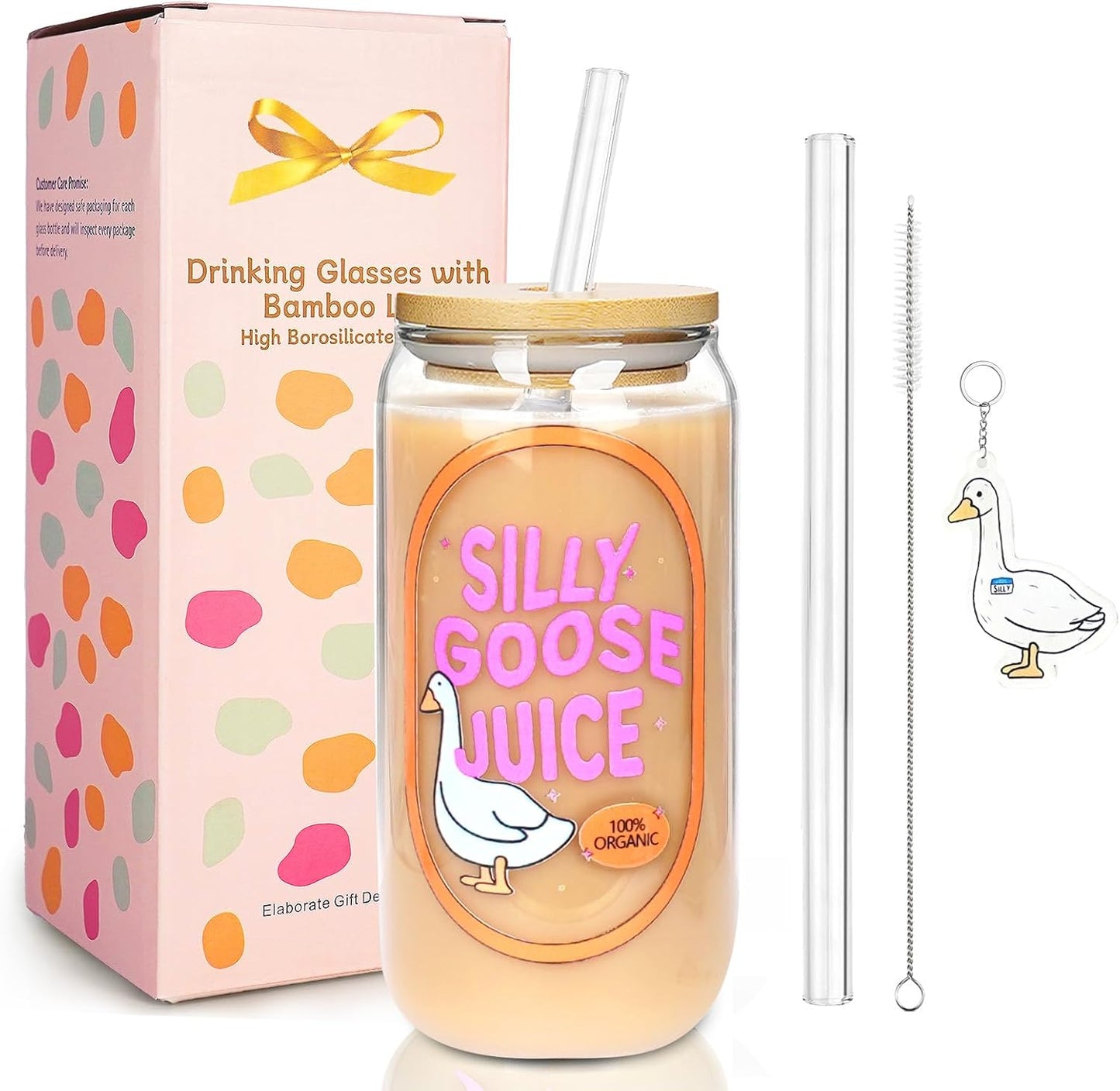 B0F9P3QBVG|Silly Goose 18 oz glass cup Single|image-1