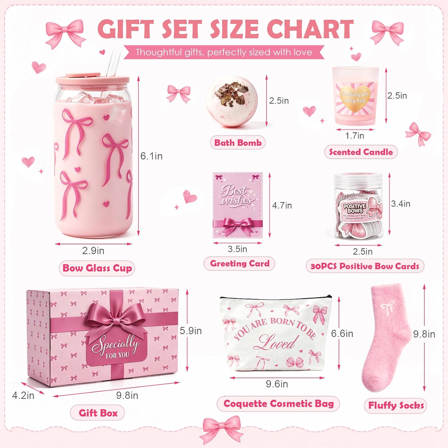 Pink Bow Self-Care Gift Basket for Women - image 2