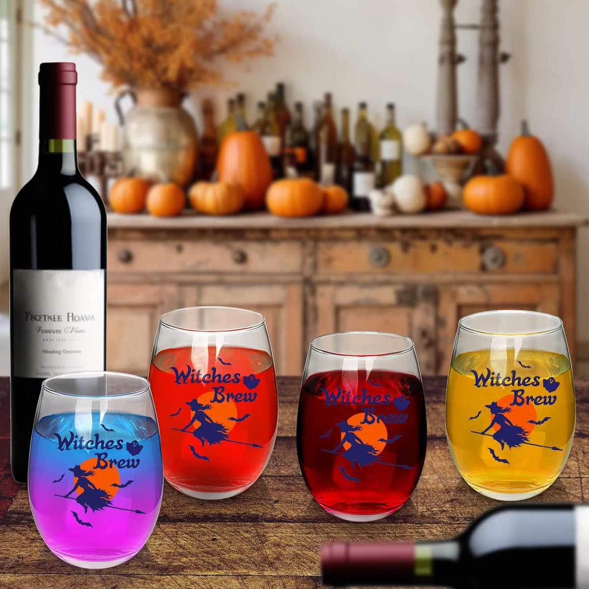 Witches Brew Halloween Stemless Wine Glass - 18 oz - product image 4