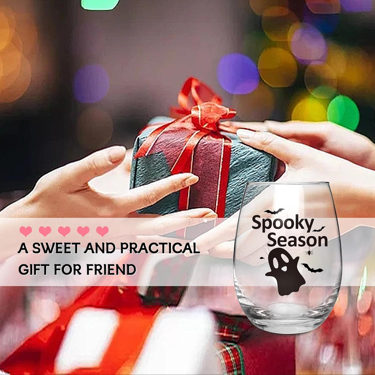 Spooky Season Ghost Halloween Stemless Wine Glass - 18 oz - product image 6
