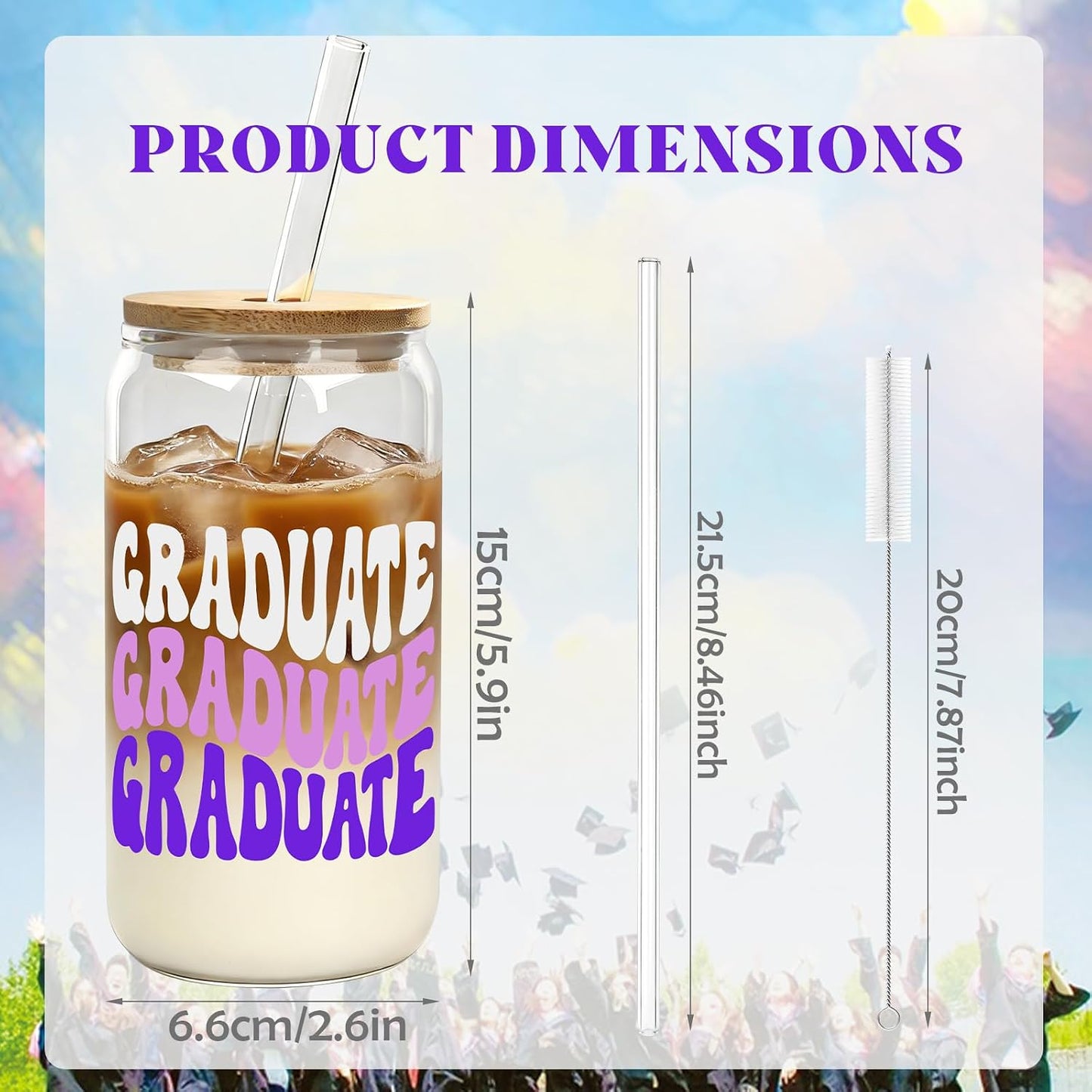 Graduation Glass Cup - 18 oz product image 2