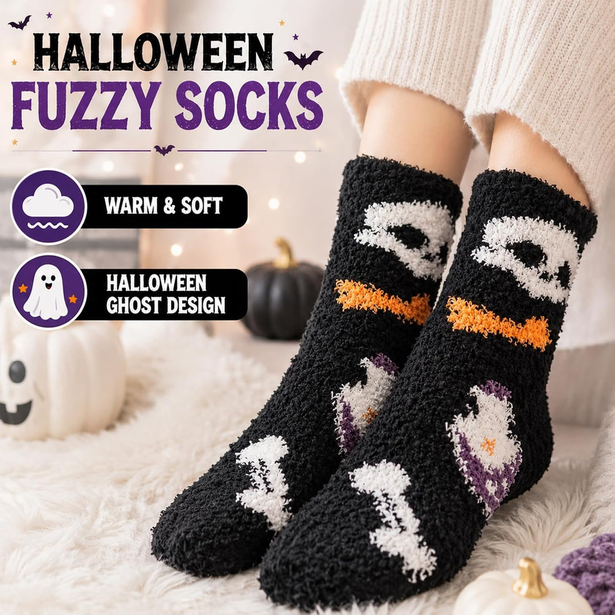 Black Halloween Boo Basket with Cauldron Mug and Blanket - product image 5