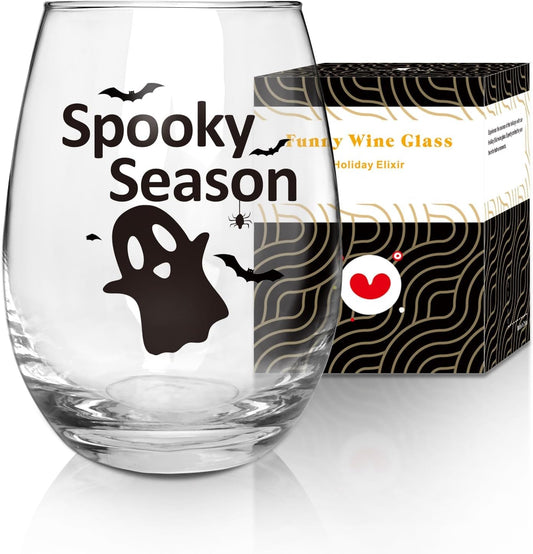 Spooky Season Ghost Halloween Stemless Wine Glass - 18 oz - product image 1