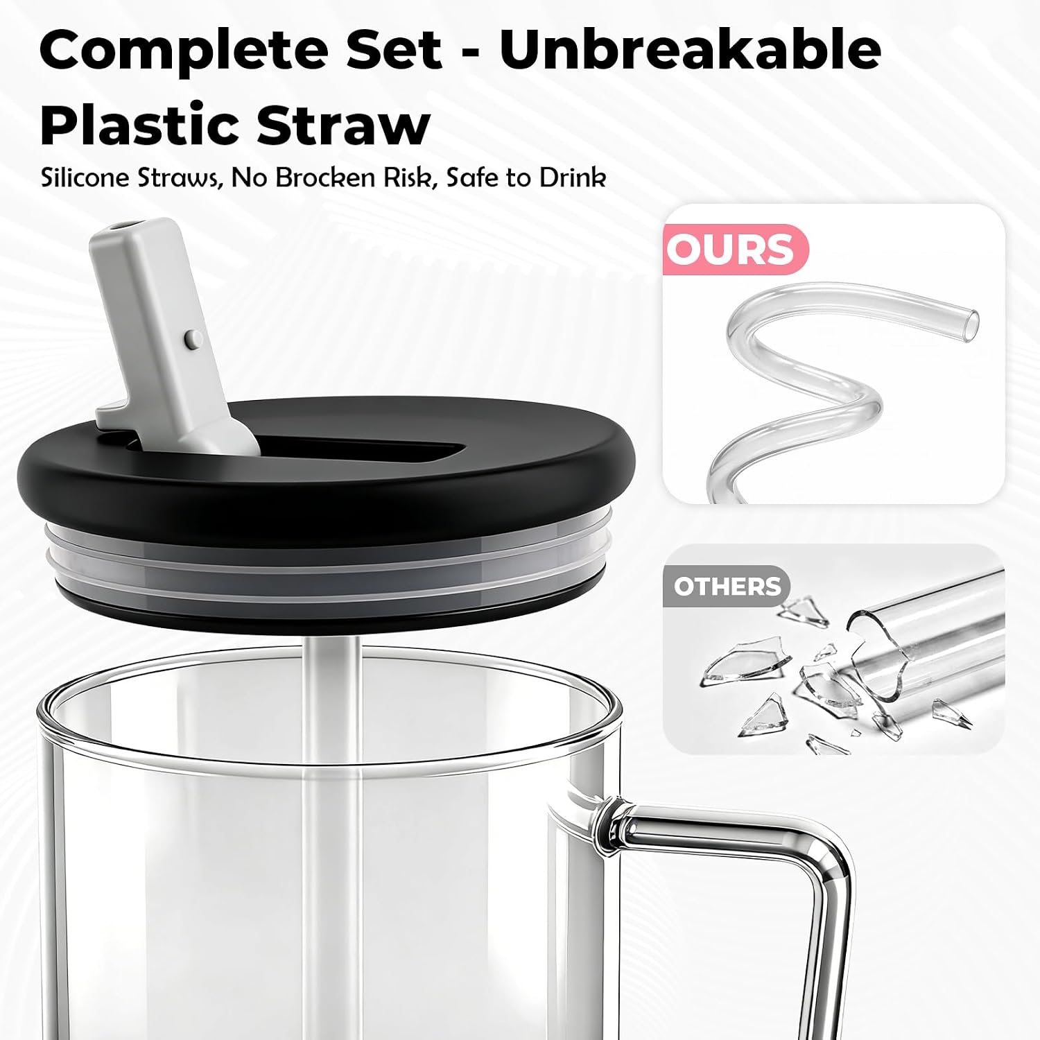 40oz Glass Tumbler with Handle - 40 oz product image 4