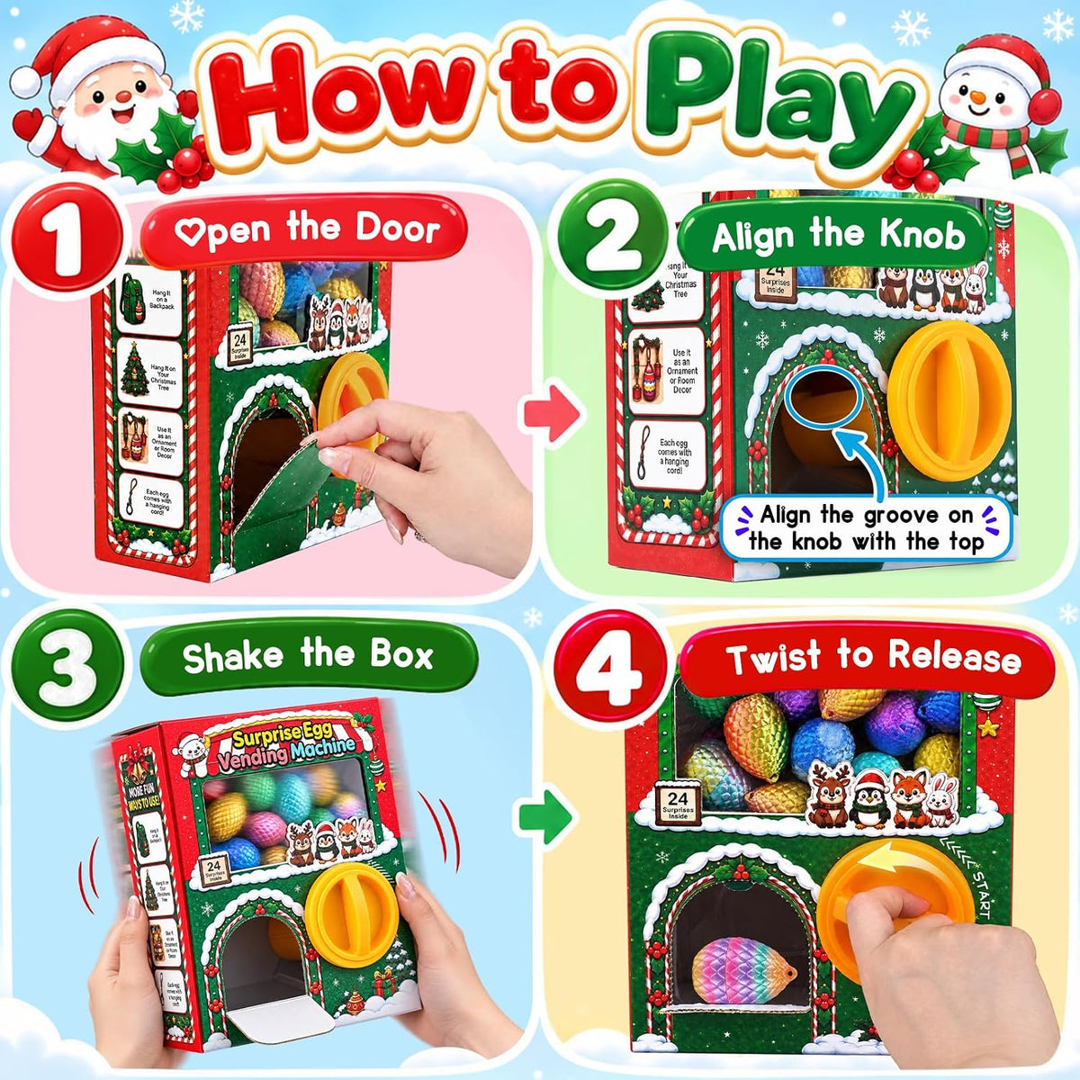ONEHAUS Animal Egg Vending Machine Advent Calendar - 24 Eggs - product view 6