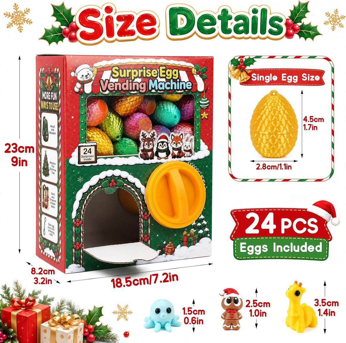 ONEHAUS Animal Egg Vending Machine Advent Calendar - 24 Eggs - product view 3