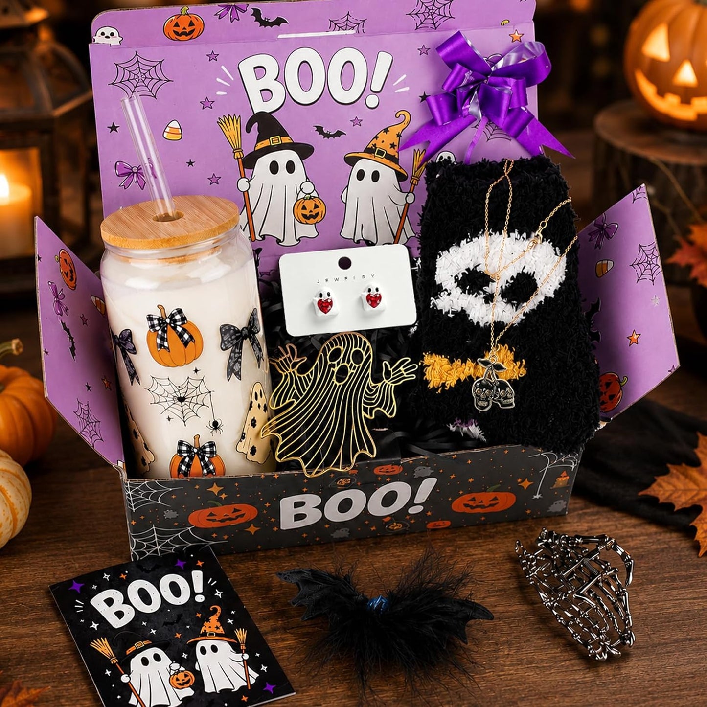 Purple Halloween Boo Basket for Women - 15 Piece - image 2