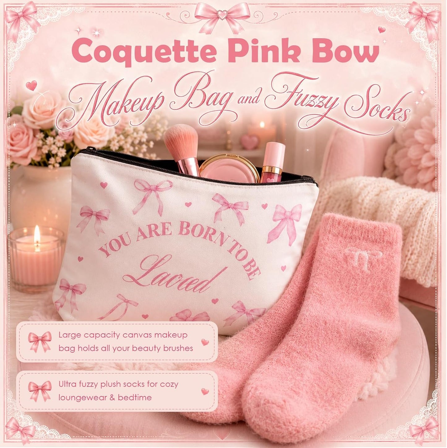 Pink Bow Self-Care Gift Basket for Women - image 7