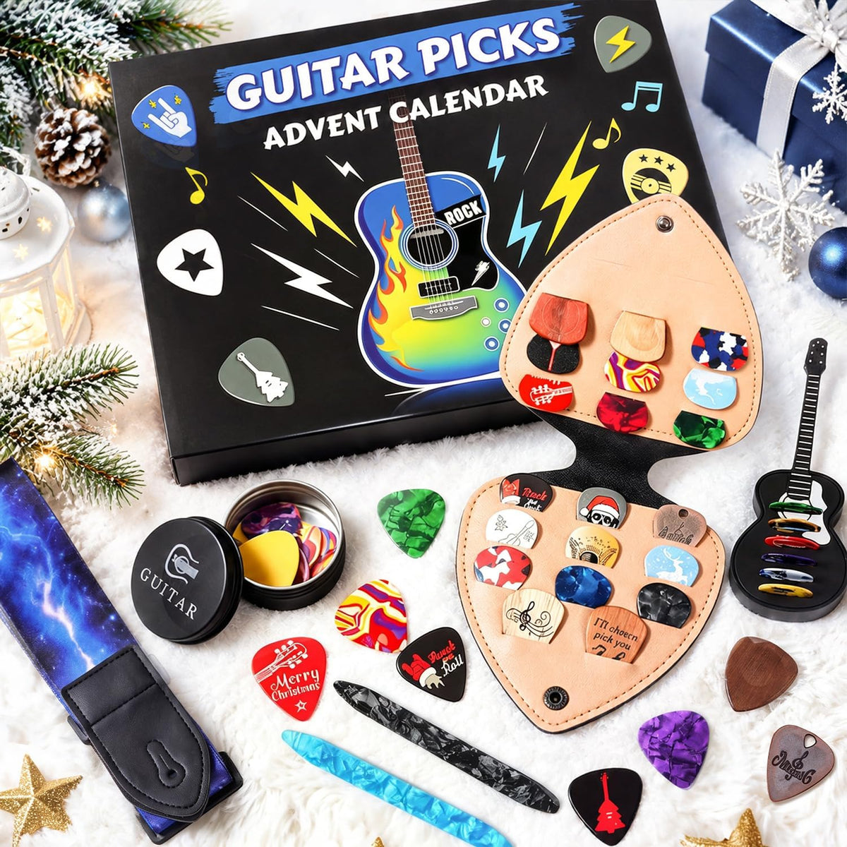 MOVINPE guitar picks Advent calendar, gift box with picks and accessories
