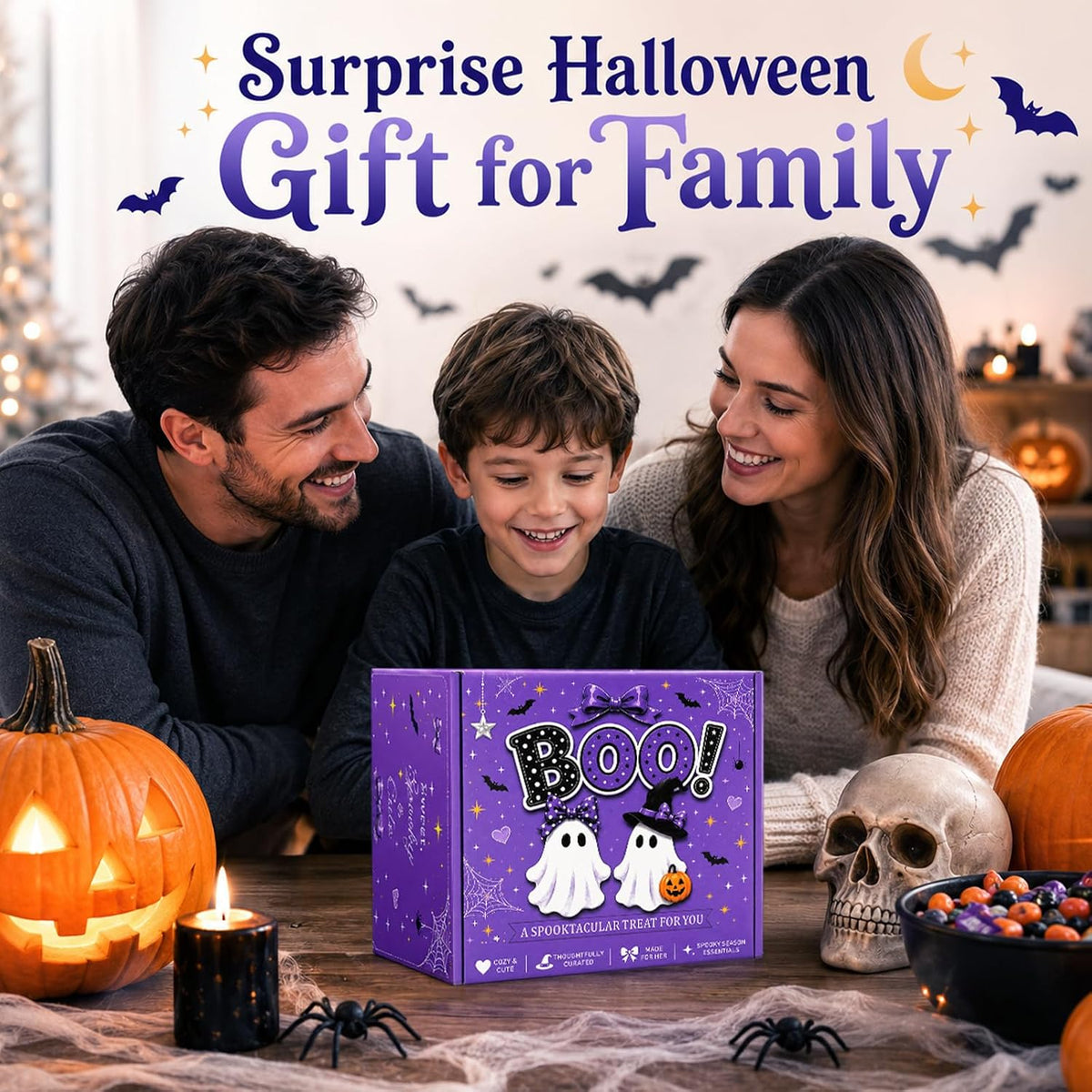 Purple Halloween Boo Basket with Cauldron Mug and Blanket - product image 5