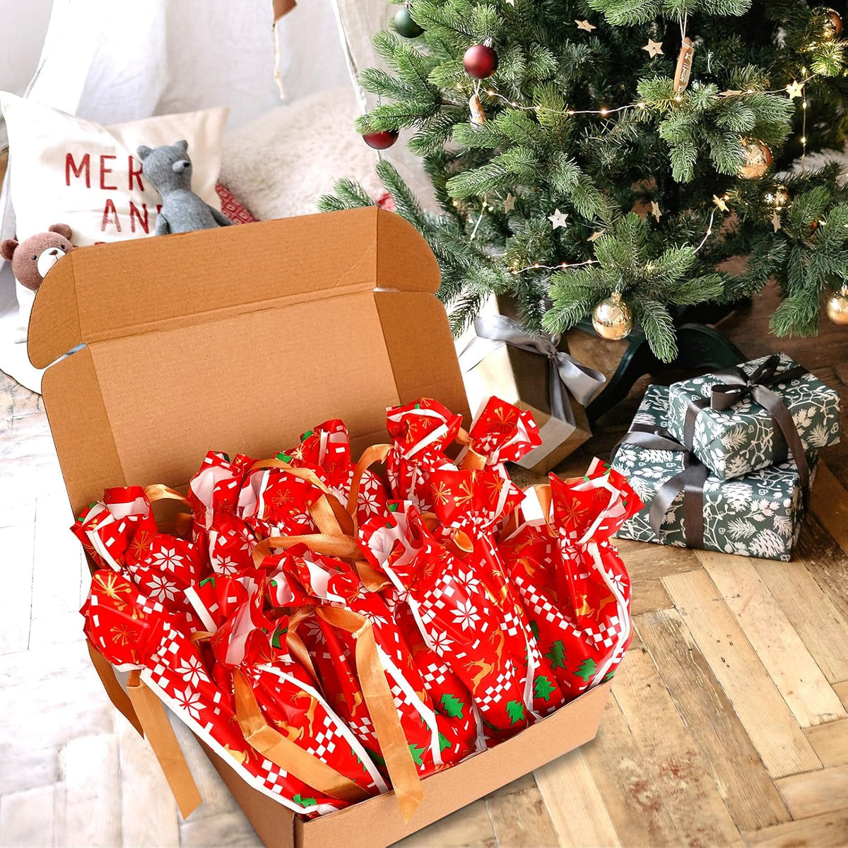 ANOTION Fuzzy Christmas Socks Advent Calendar - 12 Pairs - product view 6