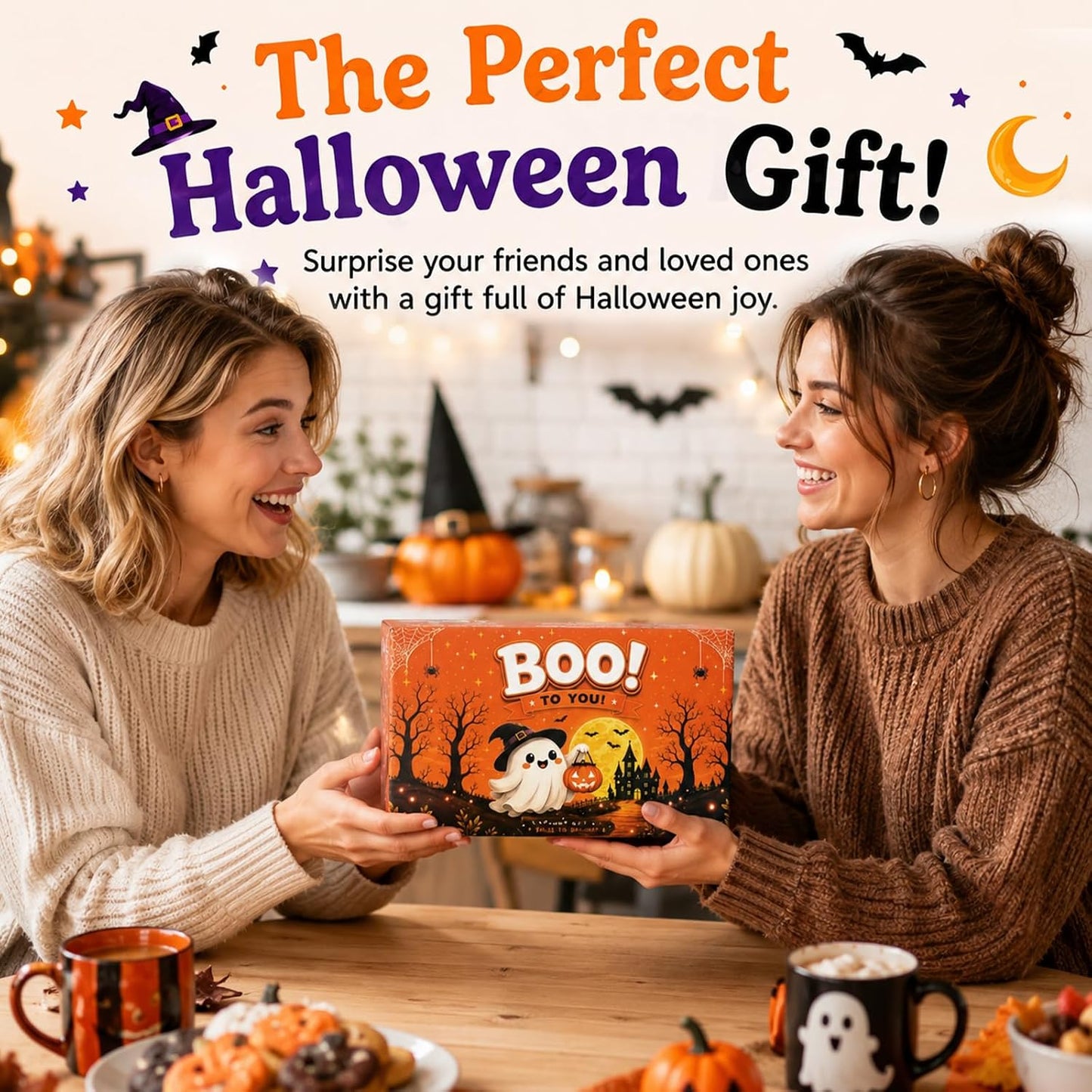 Orange Halloween Boo Basket for Women - 12 Piece - image 8