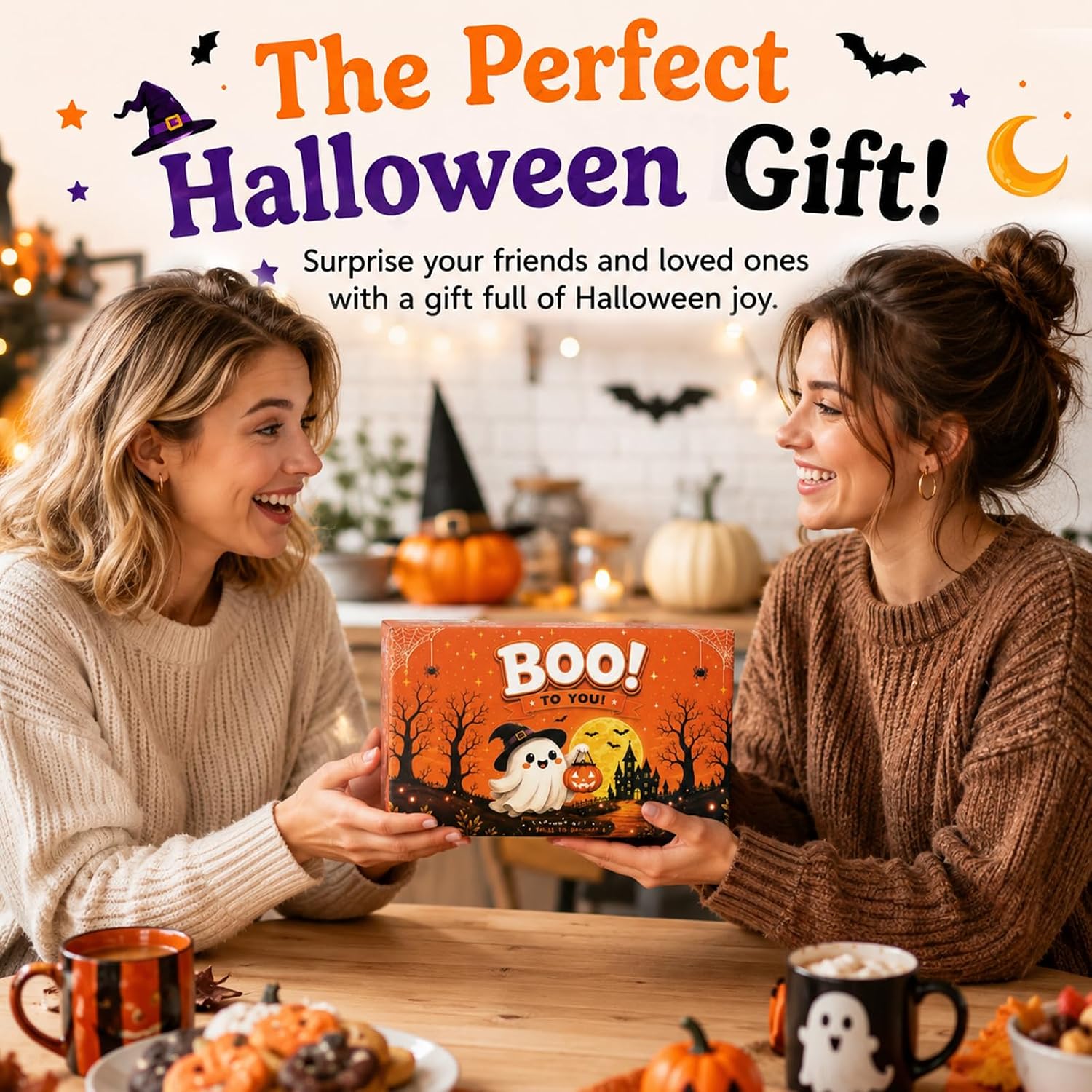 Orange Halloween Boo Basket for Women - 12 Piece - image 8