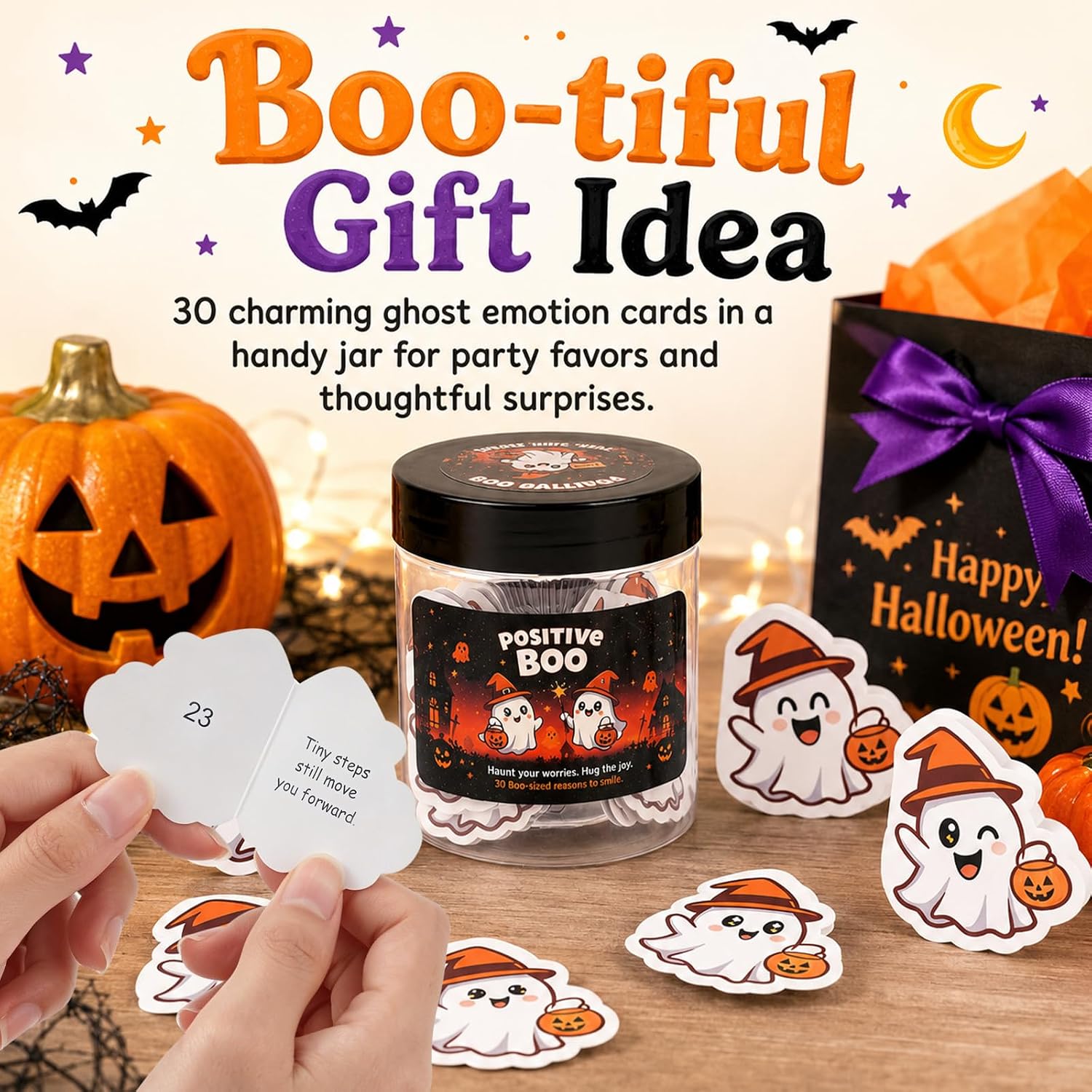 Orange Halloween Boo Basket for Women - 12 Piece - image 5