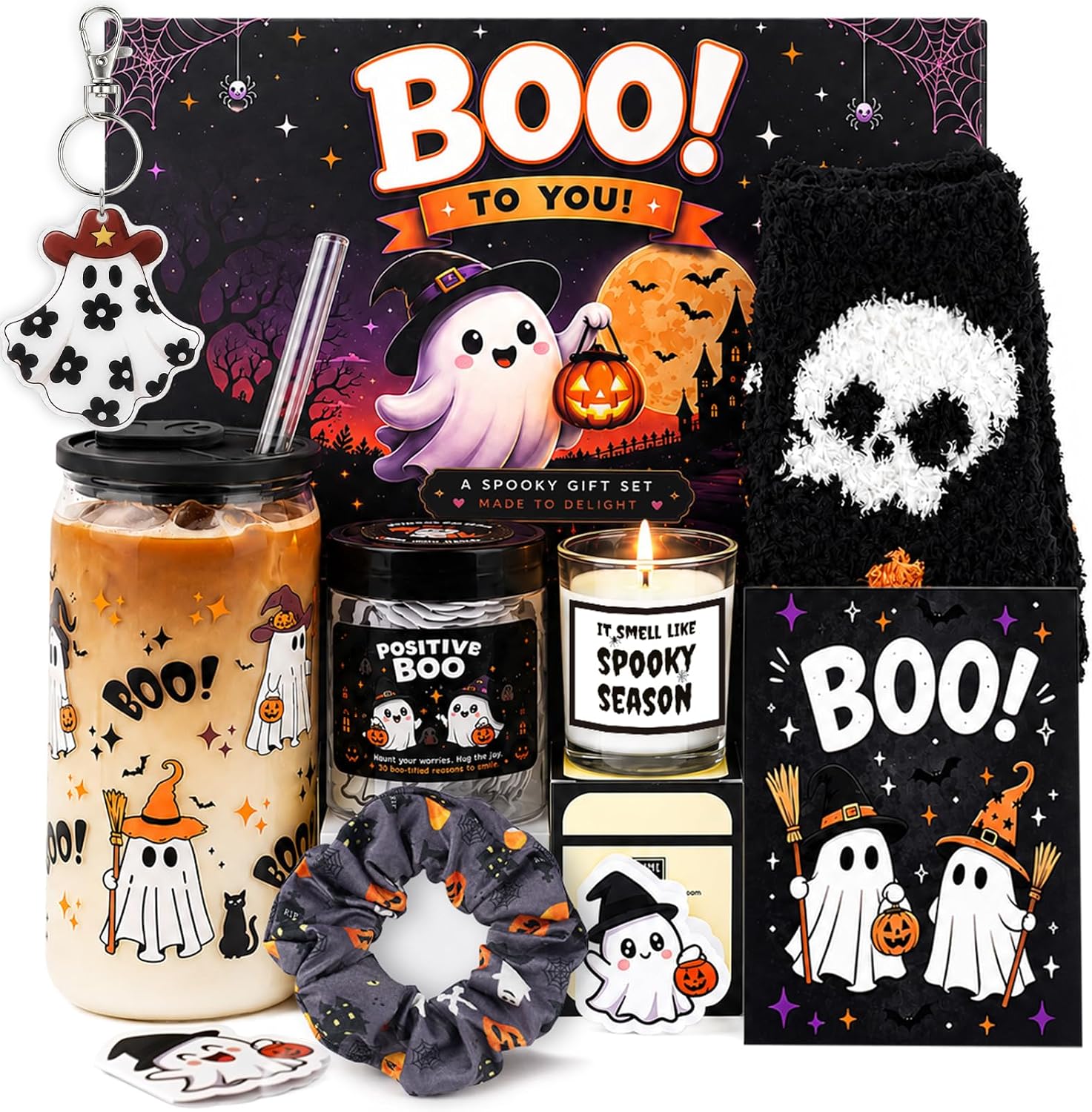Black Halloween Boo Basket for Women - 12 Piece - image 1