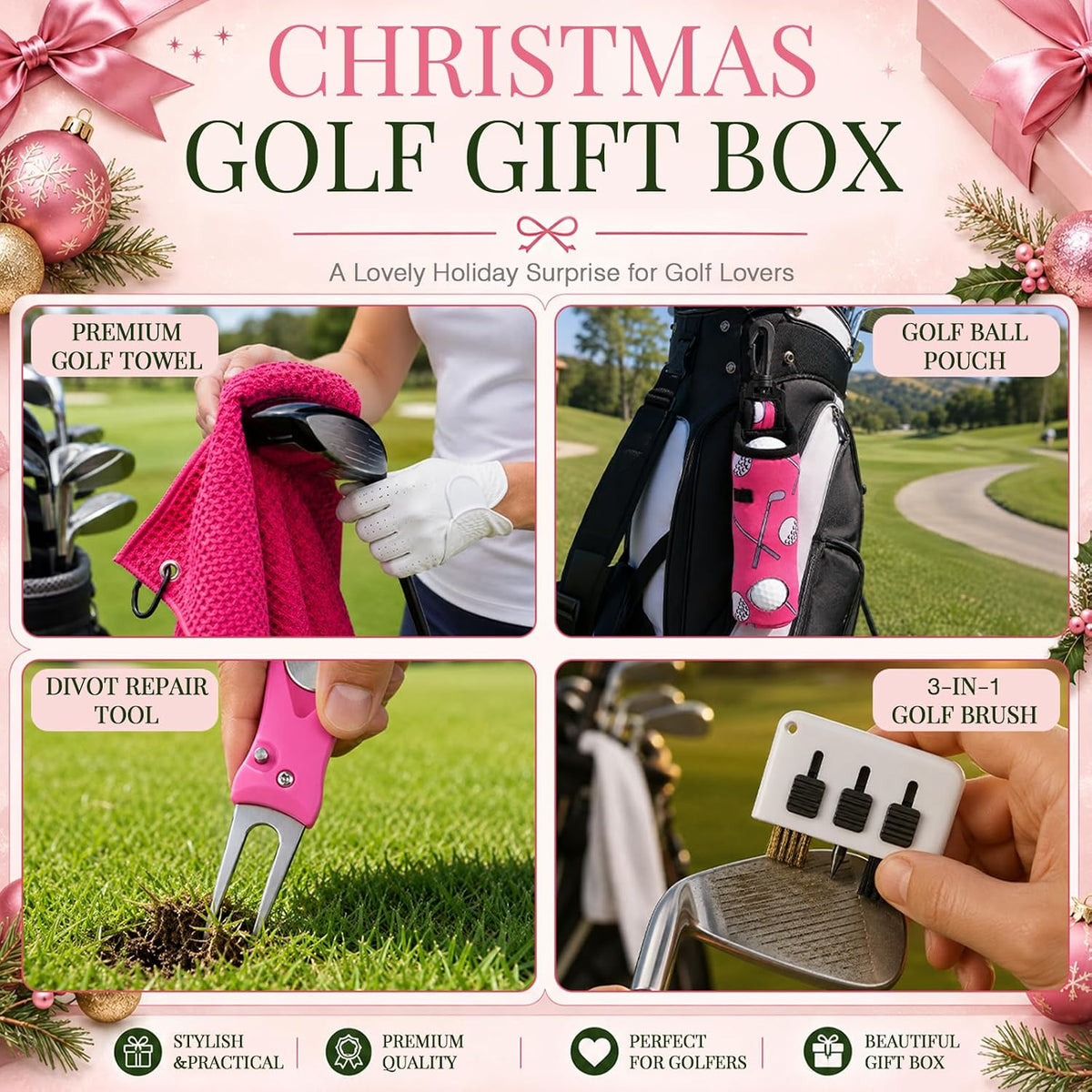 ONEHAUS Pink Golf Advent Calendar - 24 Days - product view 5