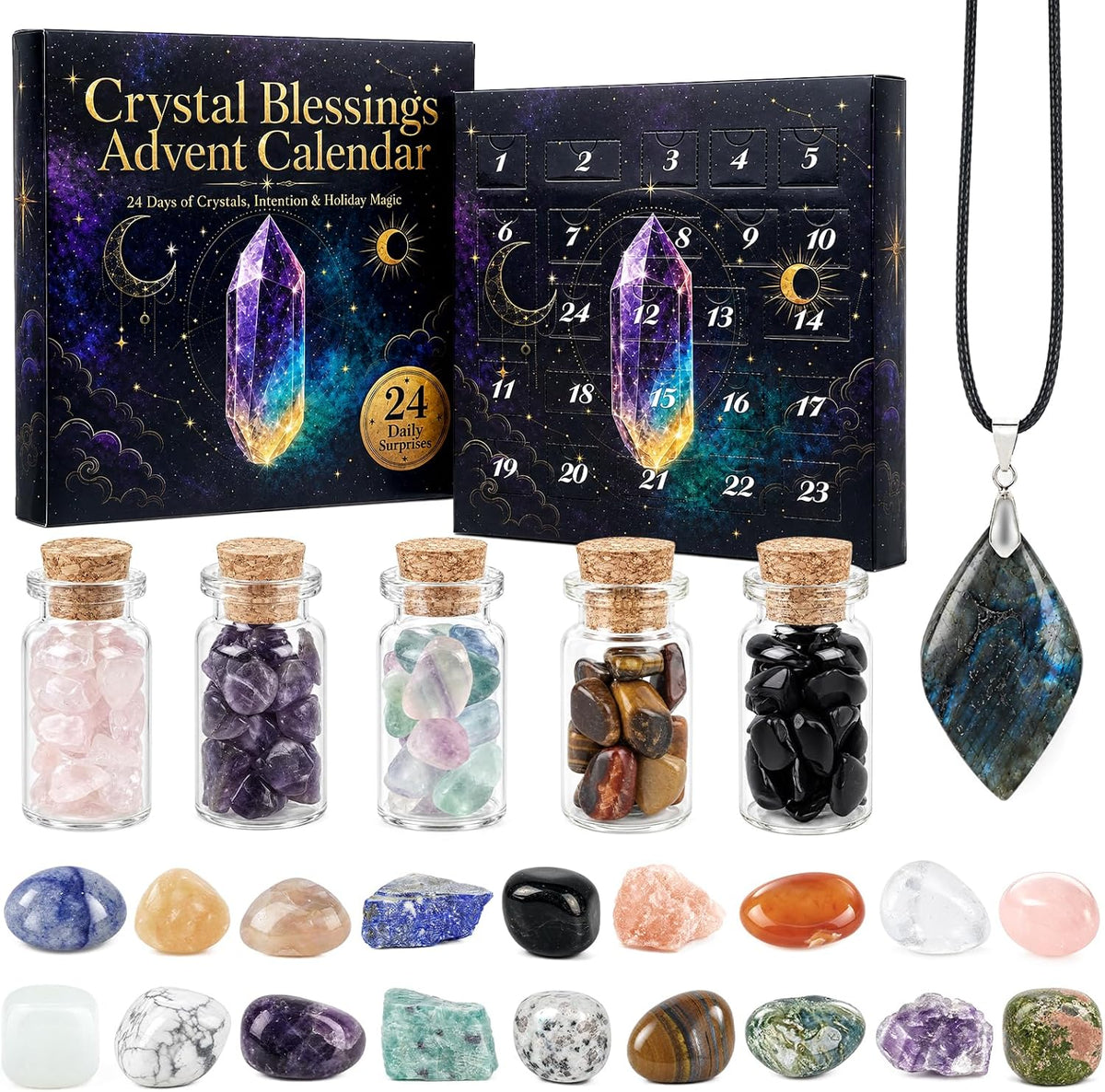 ONEHAUS Crystal Advent Calendar - 24 Days - set and countdown packaging