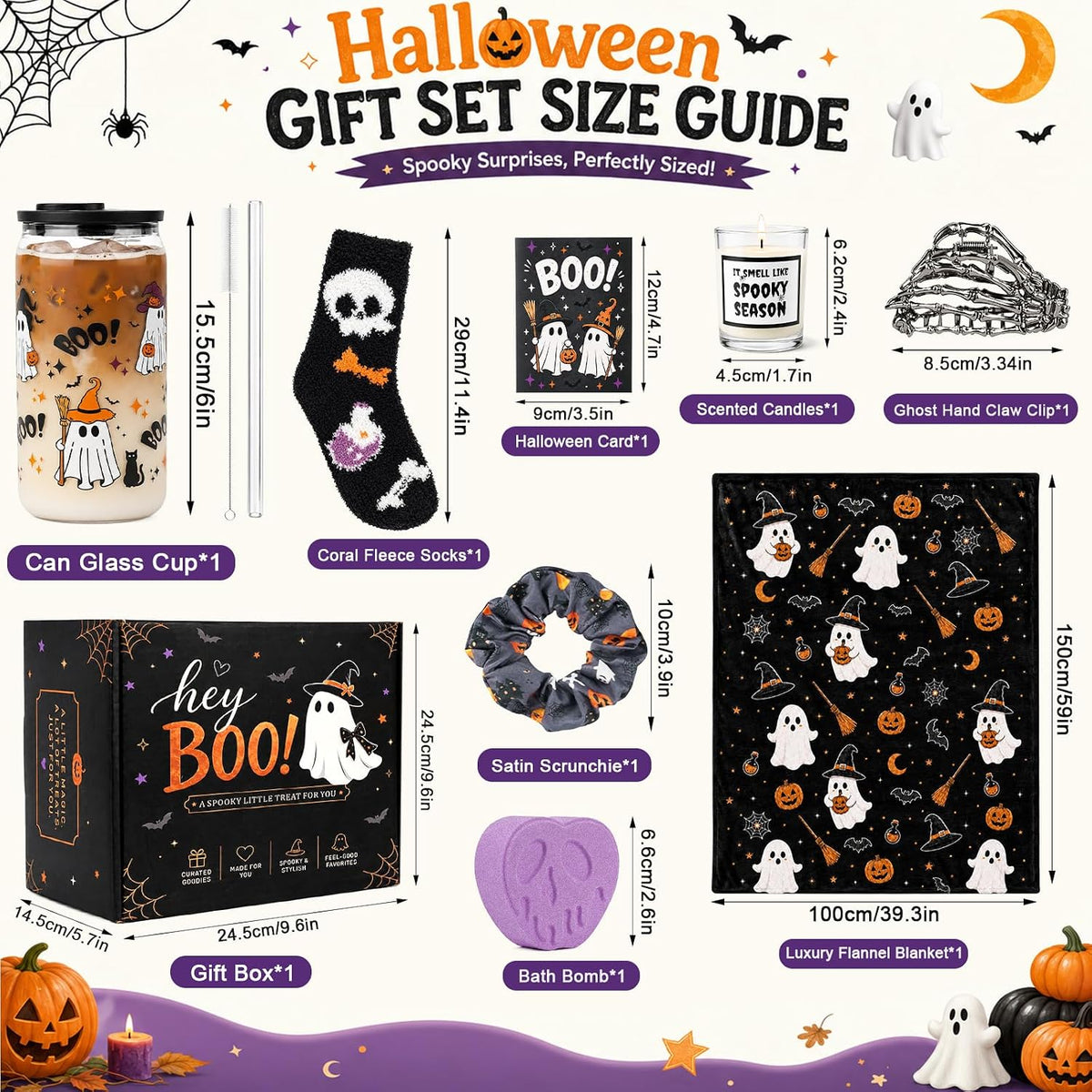 Black Halloween Boo Basket Gift Set with Blanket - product image 2