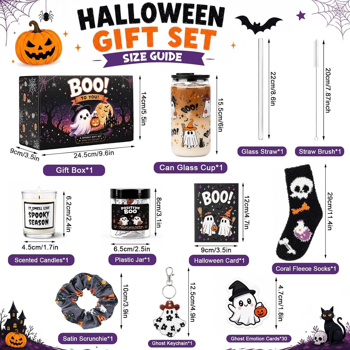 Black Halloween Boo Basket for Women - 12 Piece - image 3