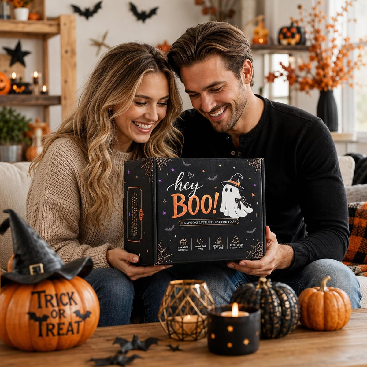 Black Halloween Boo Basket Gift Set with Blanket - product image 7