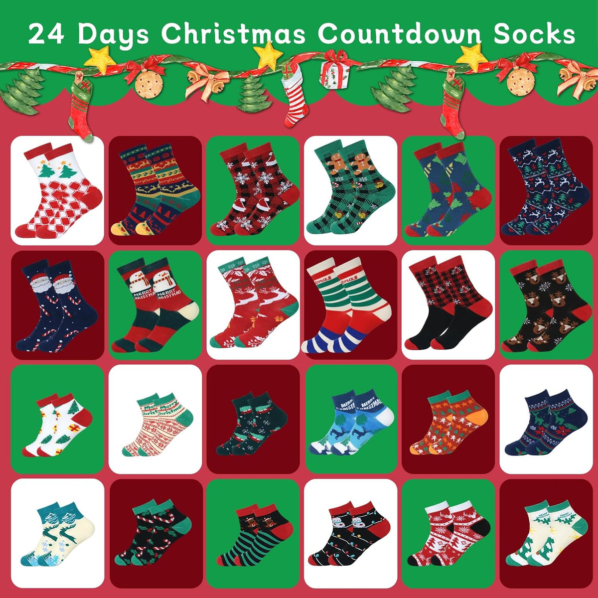 Mason Life Christmas Socks Advent Calendar - 24 Pairs - product view 3